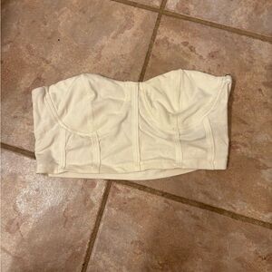 SHEIN Cream Strapless Crop Top